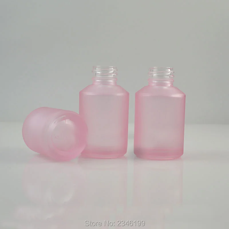 15ML30ML 20pcs/lot Elegant Matte Pink Dropper Bottle, Superior Frosted Pink Essential Glass Bottle, Top Quality Cosmetic Package