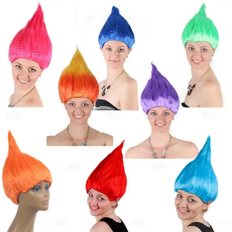 20 Pcs Trolle Mohn Perücke Für Kinder 36cm Perücke Kinder Cosplay Partei Liefert Trolle Perücke 8 Farben Geburtstag Party perücken