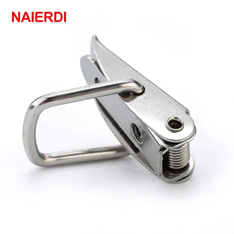 NAIERDI J107 Hardware Cabinet Boxes Spring Loaded Latch Catch Toggle Hasp 46*21 Mild Steel Hasp For Sliding Door Simple Window