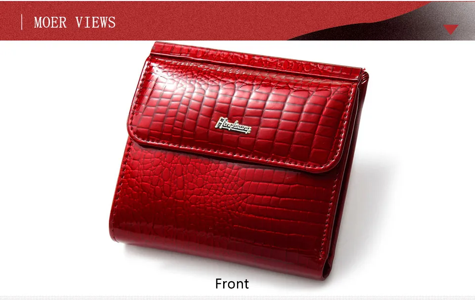 HH Echtem Leder frauen Brieftasche Mini Brieftaschen Frauen Kurze Kupplung Luxus Weibliche Geldbörse der Dame Geldbörsen – Detail 11