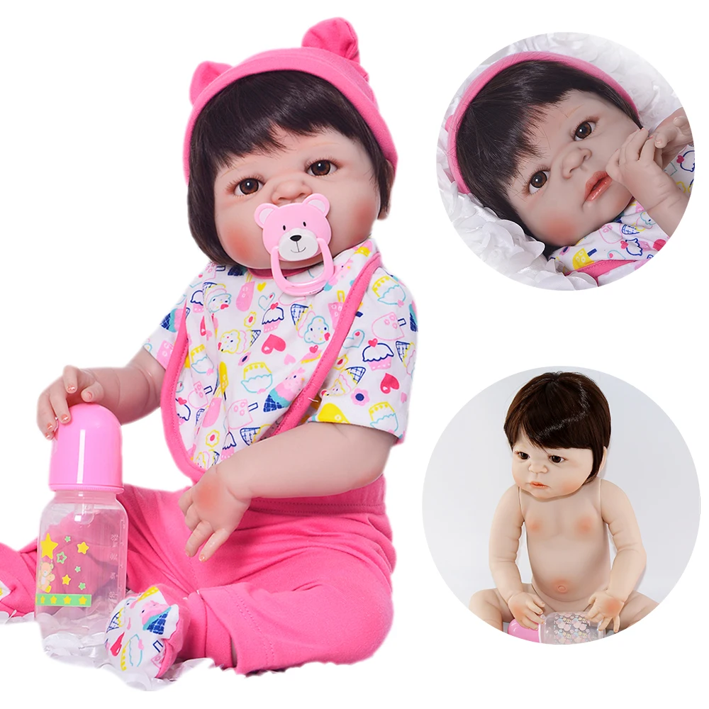 

Bebes reborn girl doll 57cm full silicone reborn baby girl dolls real baby reborn for children gift can bathe bonecas reborn