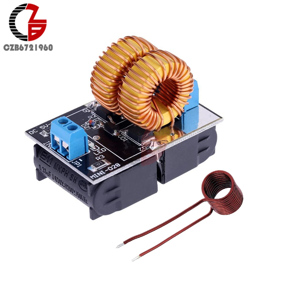 DC 5V 12V ZVS Low Voltage Induction Heating Power Supply Module Induction Heating Board Tesla Jacob's Ladder Heating Coil 120W