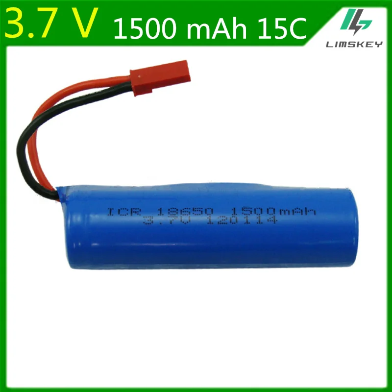 3.7V 1500mAH Remote control helicopter cylindrical 3.7 Lipo battery 3.7V 1500mAH 18650 1500mah 15C JST plug