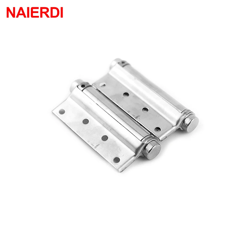 2PCS NAIERDI 3-5 Inch Double Action Spring Door Hinge Stainless Steel Rebound Hinges For Cafe Swing Western Furniture Hardware