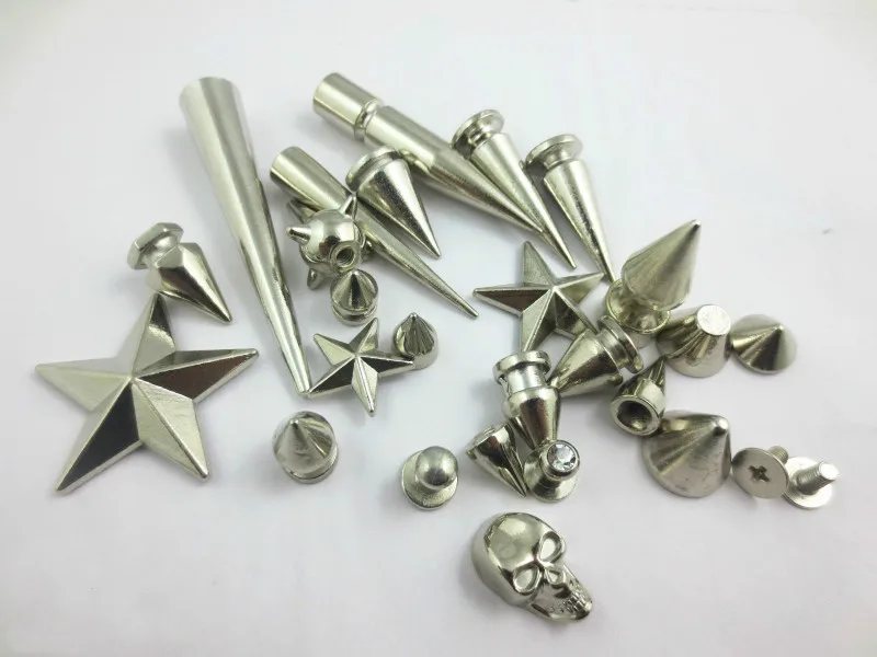 10pcs High Quality Silver Screw Bullets Rivet Spike Studs Spots DIY Rock Punk Bag Shoes Bracelet Belt Jewerlry Clothing Rivet