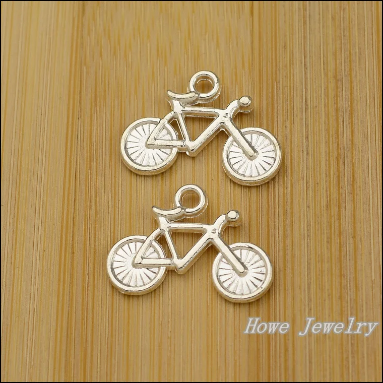 

wholesale 100pcs fashion bright Silver bike Charm Pendant fit European Necklace&Bangles DIY Metal Jewelry Findings JC719