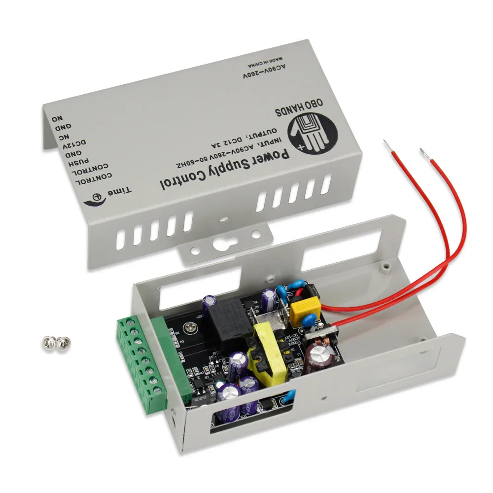 Interruptor de fuente de alimentación de Control de acceso OBO HANDS 12VDC, 3A/5A, retardo de tiempo, entrada de AC90V-260V ajustable, salida NO/NC