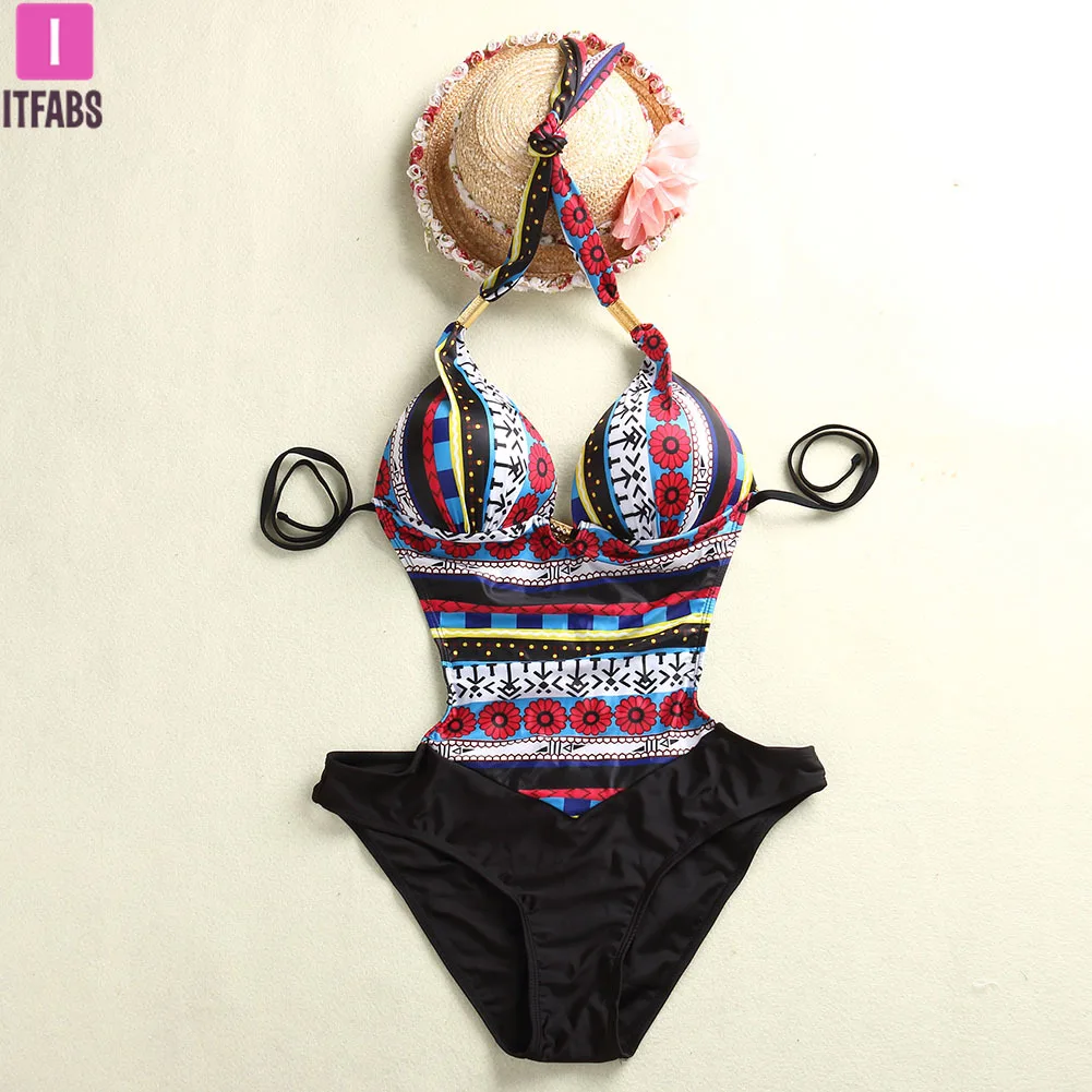 2019 Summer Swimwear Women One Piece Suits Strap Monokini Swimming Wear One-Piece Swimsuit Bathing Suit  Beachwear