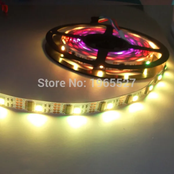 5m digital rgb led strip WS2801 light, 32leds/m 32pixels/m, DC5V input, Non-Waterproof IP20, White PCB