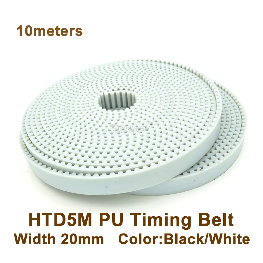 

POWGE 10meters 5M Synchronous Belt Width 20mm 5M PU Open Timing Belt Polyurethane With Steel Core HTD5M Belt 5M-20