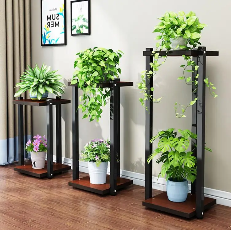 Flower frame wrought iron multi-layer indoor landing space space multi-meat flower pot rack green radish small flower shelf livi