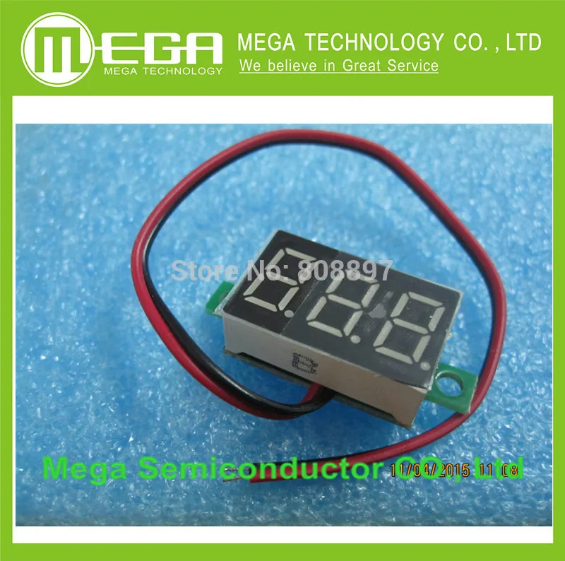 10pcs/lot 0.36 inch RED Second line precision dc digital voltmeter head LED digital voltmeter DC4.5V-30V