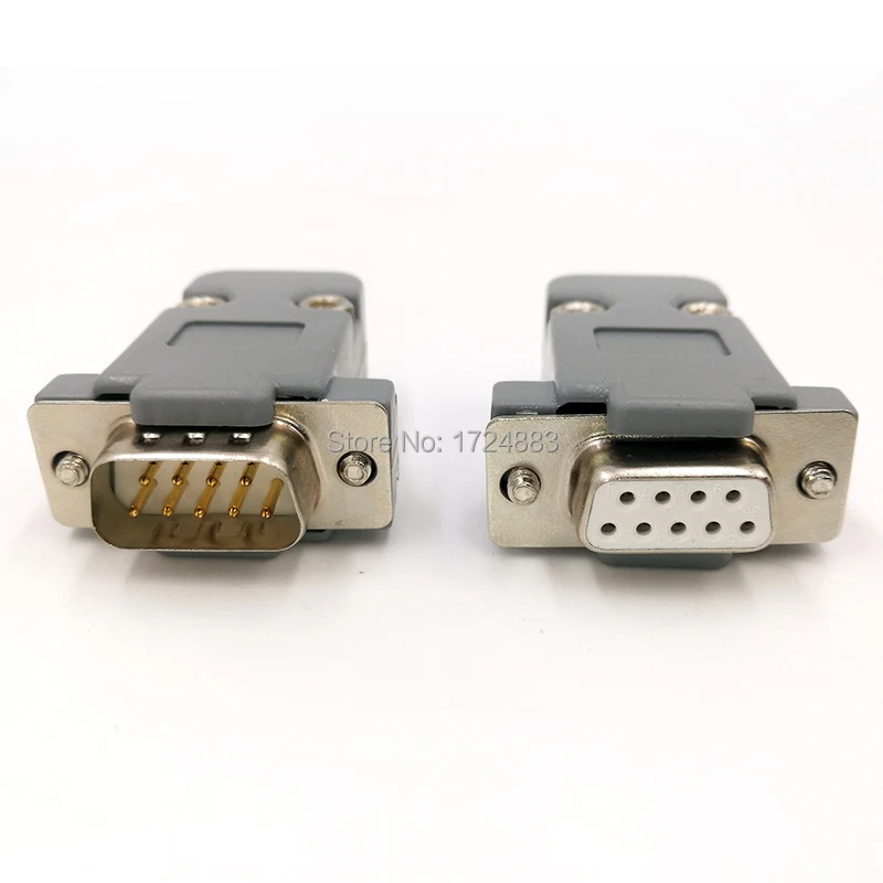 DB9 serial adapter connector Plug D type RS232 COM 9 pin hole port socket female&Male Screw installation + shell DP9