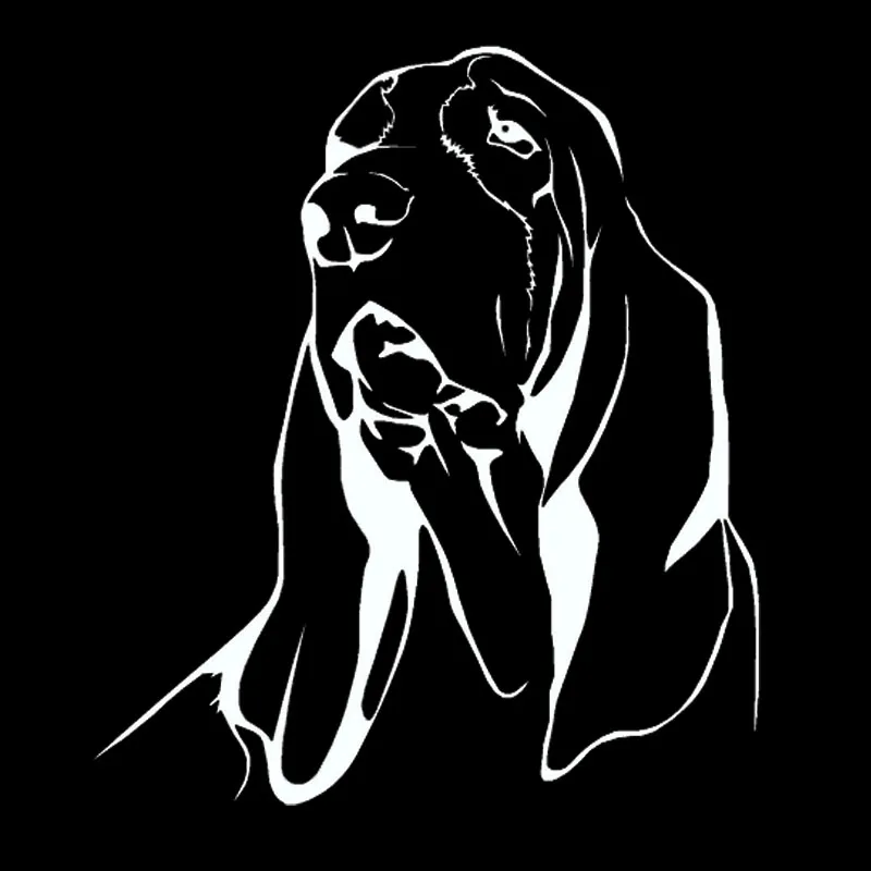 17.8*20.3CM Basset Hound Dog Car Stickers Reflective Vinyl Decal Car Styling Truck Decoration Black/Silver S1-0942