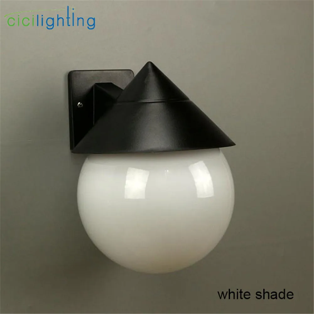 Luces led de pared para porche y jardín al aire libre, 7W, IP54 E27, 100-240V, lámpara de pared impermeable de PVC transparente blanco para pasillo, balcón, escalera y patio