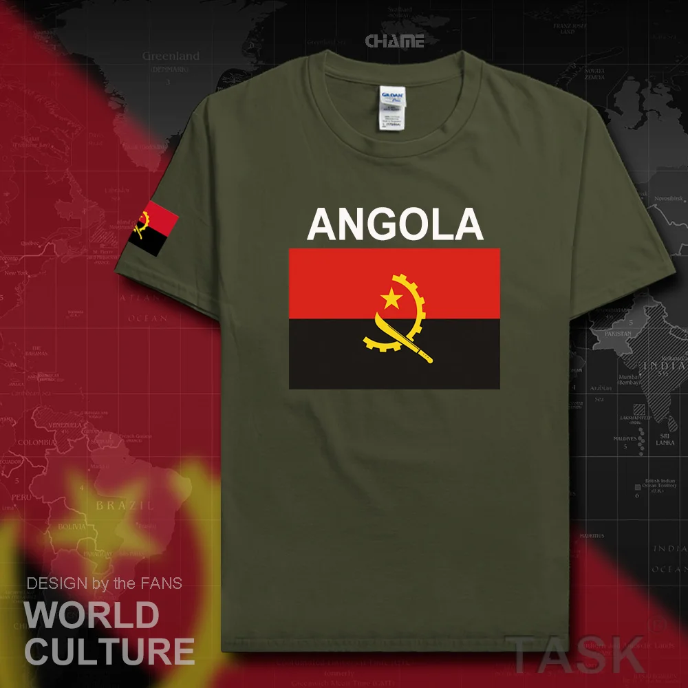 Republika Angola Angolan męski t-shirt 2017 koszulki drużyna narodowa tshirt 100% bawełna t-shirt siłownie odzież koszulki flagi kraju AGO