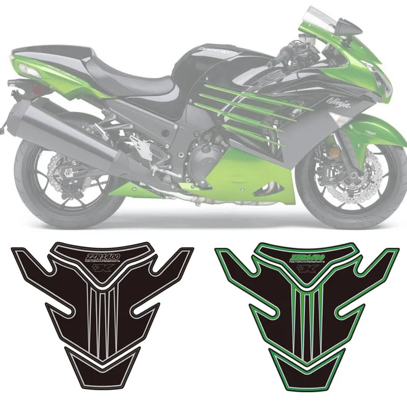 

Hot sell Motorcycle Tank Pad Protector Sticker Fish Bone Sticker 3D Emblem Tank Pad For Kawasaki ZZR1400 2006 - 2016