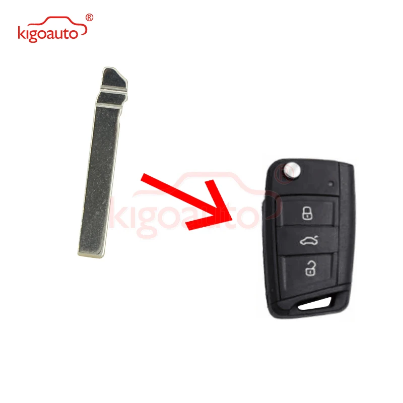 

KIGOAUTO 5Pcs Car key Blank Replacement Flip Floding Remote Key Blade HU162T For VW Golf 7