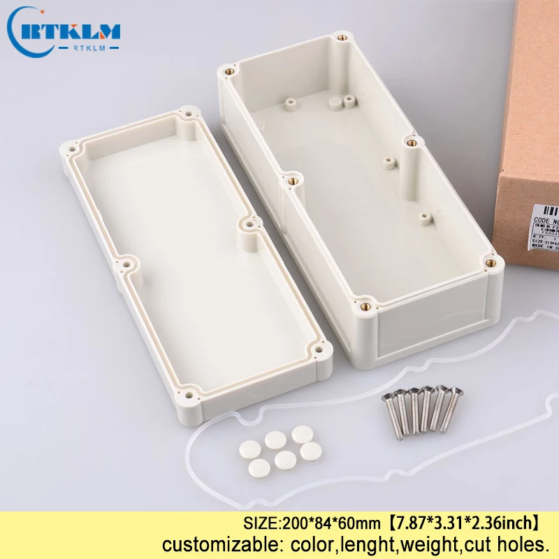 ABS Plastic Waterproof Enclosure Outdoor Electrical Transparent Box DIY Instrument Case Wire Connection Box 200*84*60mm