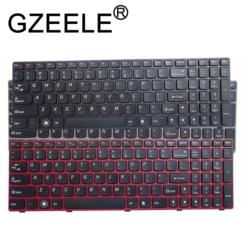 GZEELE English US keyboard for Lenovo G580 Z580 G580A V580A Z580A G580AH G580AM G580G G585 G585A G585AR G590 with frame