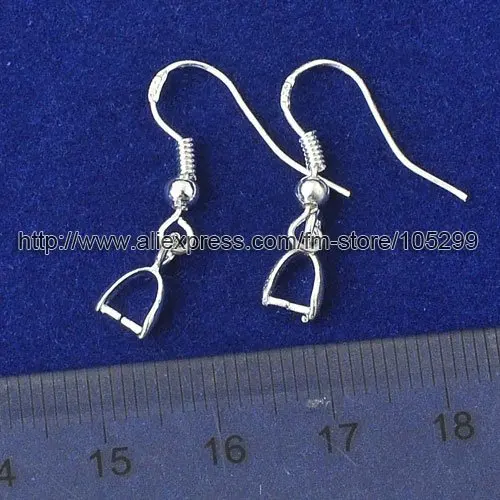 1000PCS Nice Beads 925 Bright Silver  Jewelry Findings Pinch Bail Soft 925 sterlling Silver  Hook Earring Earwire