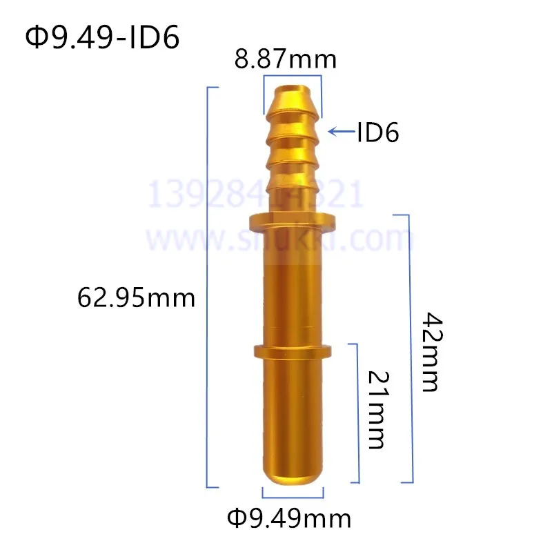 6.30 7.89 9.49 9.89 ID6 ID8 auto Fuel line quick connector universal general comon longer metal male connector 2pcs a lot