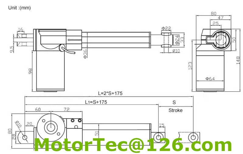 Heavy Load Capacity 1230LBS 600KGS 6000N 12V 24V 40mm/s speed 8inch 200mm stroke DC electric linear actuator