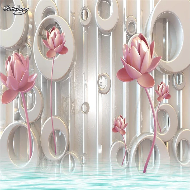 

beibehang wallpaper Golden Lotus living room TV wall wallpaper backdrop wallcovering large wall mural wallpaper Modern painting