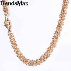 Necklaces For Women Men 585 Rose Gold Color Swirl Link Chain Necklace Woman Fashion Gift Dropshipping Wholesale Jewelry 6mm CN13