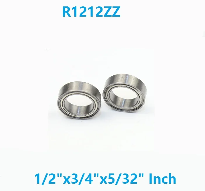 

50pcs/lot R1212ZZ R1212 ZZ 2Z 1/2"x3/4"x5/32" Inch Metal shielded Deep Groove Ball bearing Miniature 12.7x19.05x3.967 mm