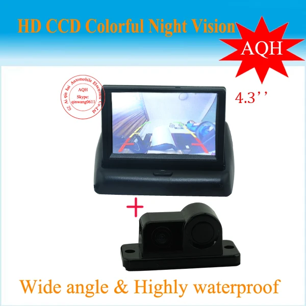 3 In 1 Free Shipping Integrated car rear view camera with visible parking sensor and buzzer IR night vision Parking Assistance