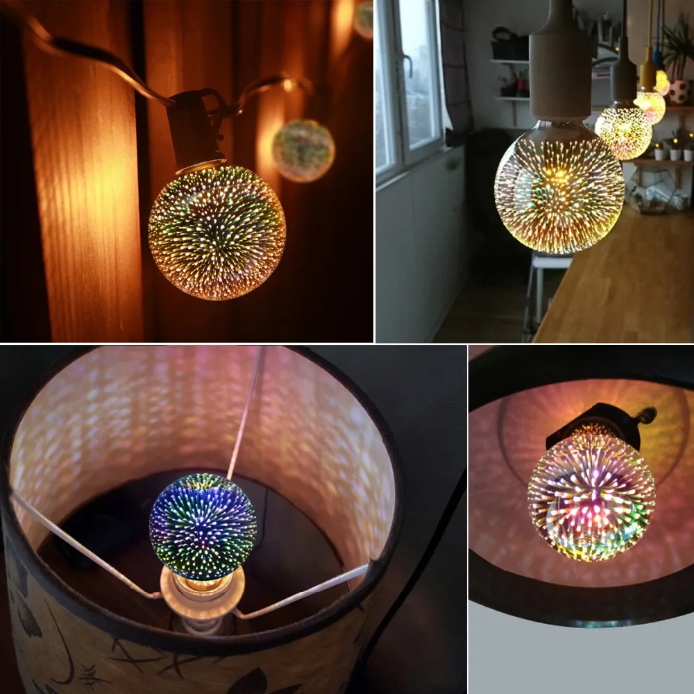 

Garlands LED light Bulb 3D Firework Art Decoration LED Lamp Fairy Lights Christmas Festoon Led Light For Holiday