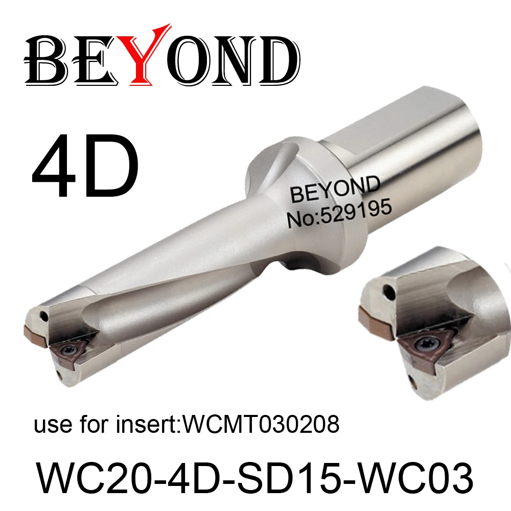 BEYOND WC20 4D 15mm WC20-4D-SD15-WC03 U Drilling Drill Bit use Insert WCMT WCMT030208 Indexable Carbide Inserts Lathe CNC Tools