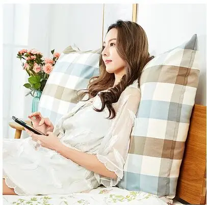 Square oversized strips/grid pattern cushion cover pillowcase