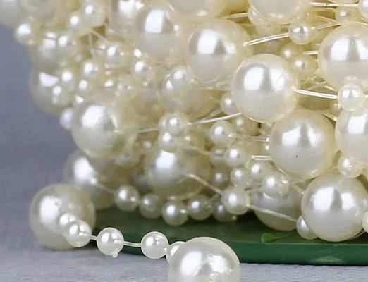 60m Ivory Pearl Beads string Garland Wedding Christmas Centerpiece flower favour decoration trim