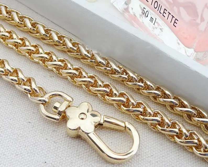 7mm Wide Light Weight Golden Chains For Purse Chain Shoulder Chain For Bag Handles Obag Purse Frame Straps Gold Purse Hangers