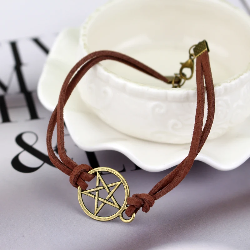 Supernatural Deans Protection Amulet Charm Women Cosplay Star Pentagram bracelet Supernatural Deluxe Fandom bracelet