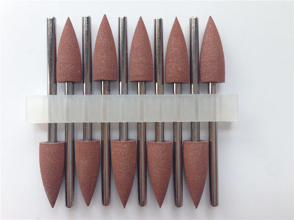 

Good Items 10pcs SILICONE Rubber Polishers Diamond Polishing Burs Extra Coarse Brown Resin Base 2.35mm for dental lab