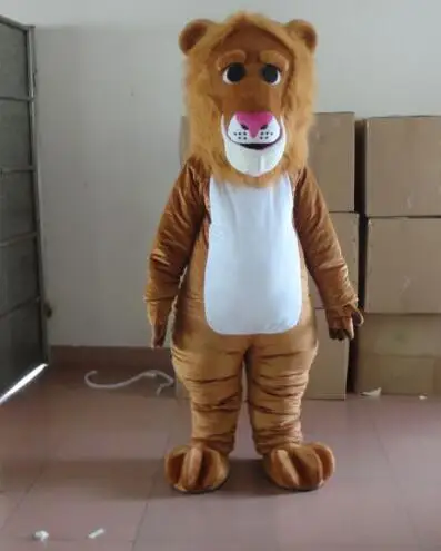 Novo adulto deluxe brown o leão festa mascote traje de natal fantasia vestido de halloween mascote traje navio livre