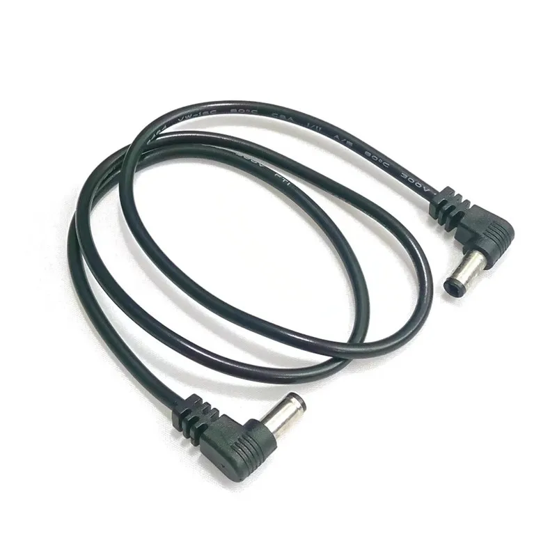 DC 90 Degree Cable DC Power 5.5 x 2.1mm / 2.5mm Male to 5.5 2.1/2.5mm Male Plug Cable Right Angled 90 Degree 60cm