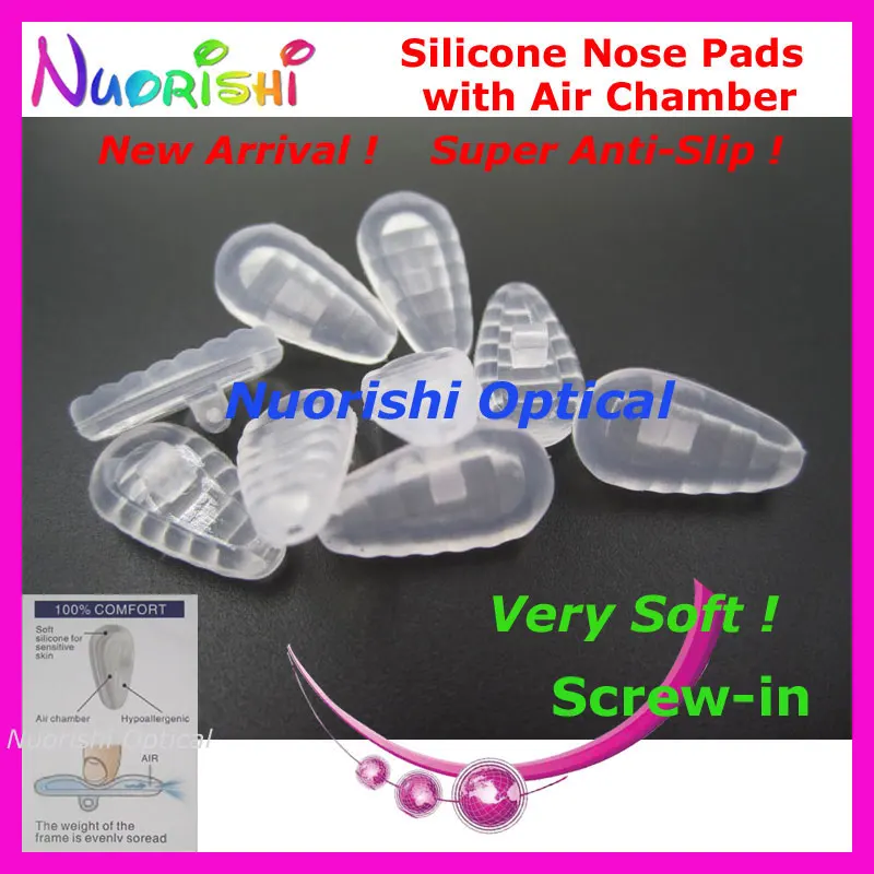 

2000pcs SiA3014 With Air Chamber Super Anti Slip Very Soft Glasses Eyewear Eyeglass Silicone Nose Pads