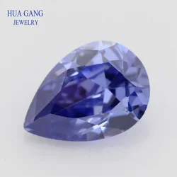 2x3-15x20mm Pear Shape Light Tanzan Blue AAAAA Cubic Zirconia Synthetic Gems CZ Stone For Jewelry