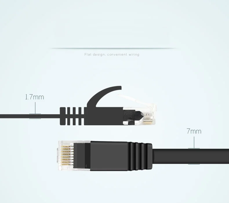 5M 15FT  Pure copper wire CAT6 Flat UTP Ethernet Network Cable RJ45 Patch LAN cable black white color