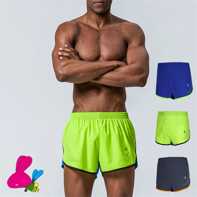 Sports Men Running Shorts Breathable Quick Dry Black Gray Fitness Gym Short Homme Big Size