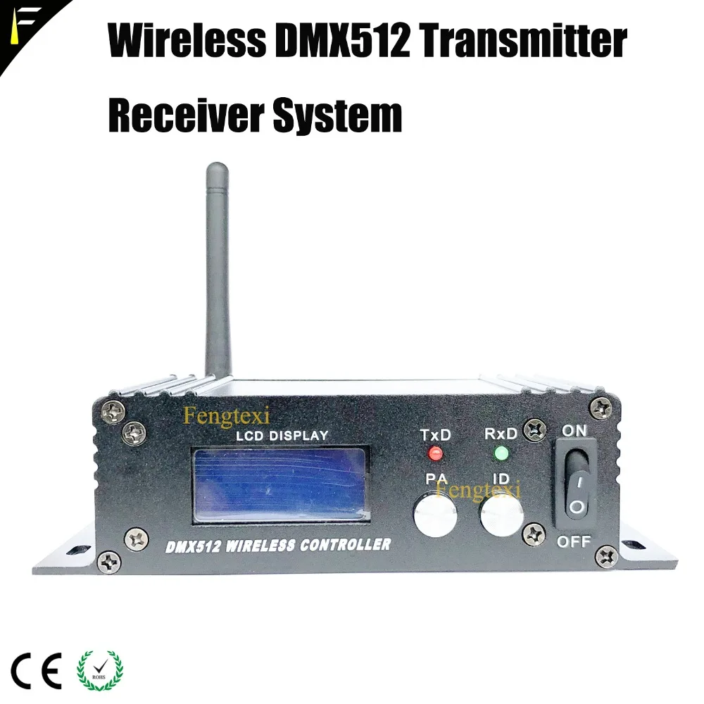 DMX512 Console Transmitter & Receiver Wireless System 2in1 LCD Display Mini Instrument Repeater for Stage Light Controller