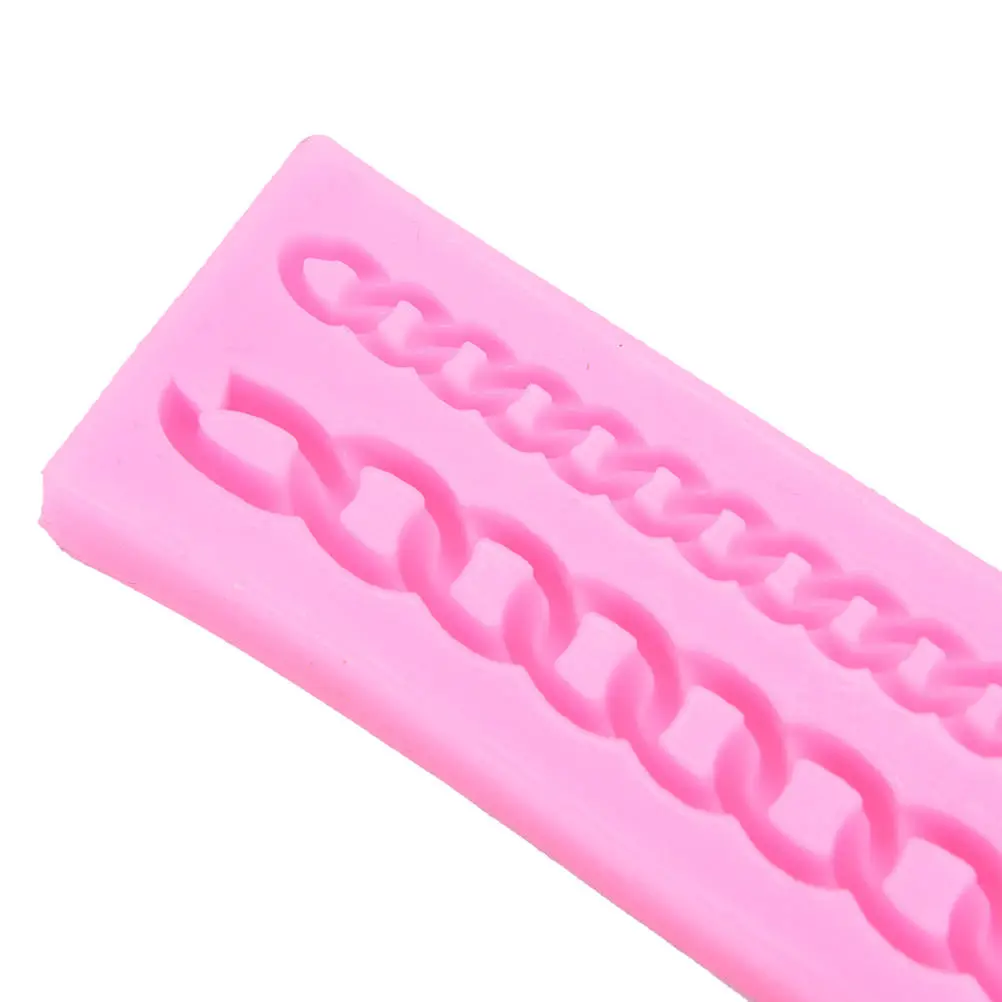 1Pc DIY Fashion Bag Chain Shaped 3D Long Silicone Cake Fondant Mold Mould Party Food Grade Decoration