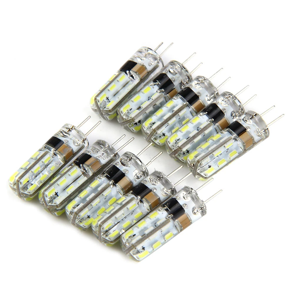 New 10pcs G4 Base 24 LED Lamp Bulb 3W AC 220V White Light SMD 3014 360 Degrees Beam Angle Replace Halogen Lamp light