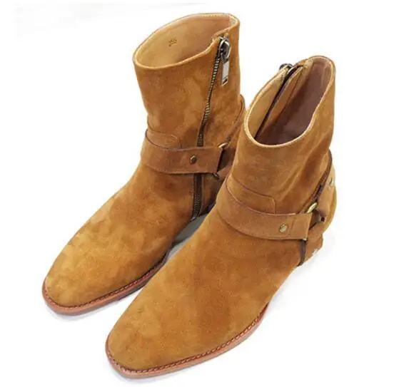 2019 Hot Sales FR.LANCELOT autumn winter Suede men real leather boots high top fashion british style fashion chelsea boots men