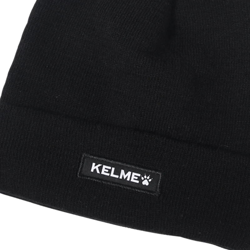 KELME Knitted Beret Unisex Warm Hat Autumn/Winter Hats For Men Black Outdoor Thickness Soft Casual Hat 9886506