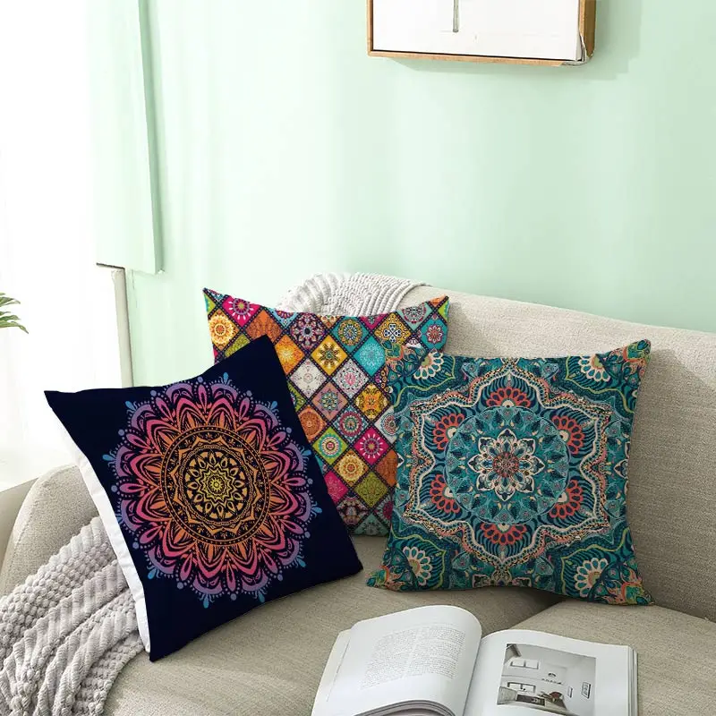 Mandala Cushion Cover India Mandala Decorative Pillowcase Mandala Cushion Cover Pillow Case Party Sofa Pillow Case almohada